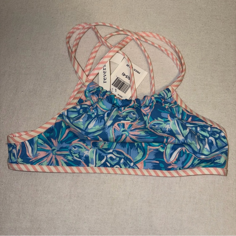 Vineyard Vines Reversible Blue &Pink Girls Kid Bikini Top Hulu‎ Blue Size XS 5-6